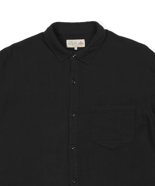 The DUFFER of ST.GEORGE(ザダファーオブセントジョージ)の「GARMENT-DYE DOUBLE GAUZE L/S SHIRT:製品染め ダブルガーゼ リラックスカジュアルシャツ / 接結ガーゼ / ガーメントダイ / 製品染め / フェード感(シャツ/ブラウス・メンズ・ネイビー/ブラック・X-LARGE/LARGE/MEDIUM/SMALL)」の11枚目の写真