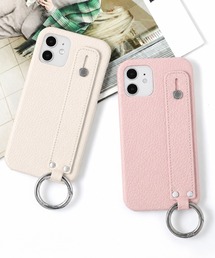 COVERARY（カバラリ）の「ハンドベルト＆リング付き イタリアンシュリンクレザー 本革  スマホケース シェル型ケース  全8色 落下防止 大人 ギフト（スマホケース/カバー）」