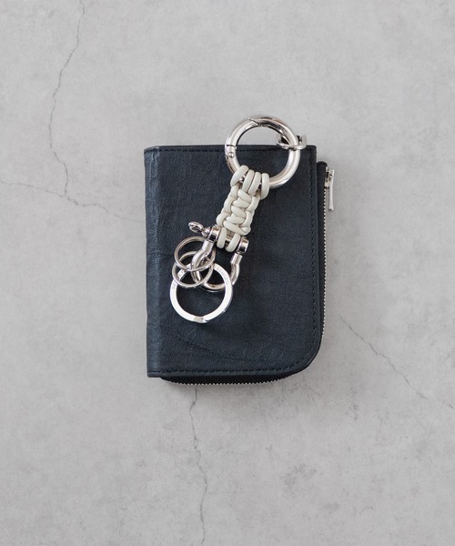 SENTI BRAIDING LEATHER W RING KEYCHAIN / ブレーディング レザー