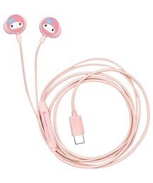 Kuromi（クロミ）の「sanrio/サンリオキャラクターズ　リモコンマイク付き USB Type-C ステレオイヤホン（ヘッドフォン/イヤホン）」