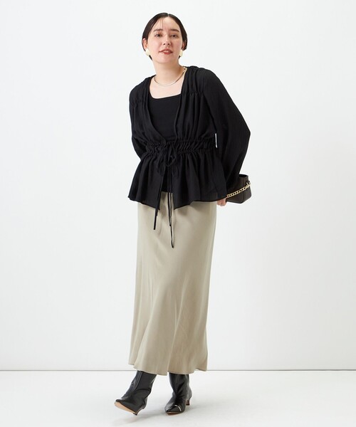 NOLLEY’S（ノーリーズ）の「ウォッシャブルドビーボイルストライプ羽織ブラウス（シャツ/ブラウス・レディース・ブラック/オフホワイト・38）」の16枚目の写真