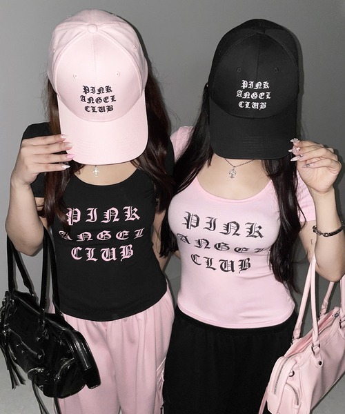 me+em select（ミームセレクト）の「【 PINK ANGEL CLUB 】グランジロゴスリムフィットＴシャツ ／  PINK ANGEL CLUB grunge logo slim fit T-shirts（Tシャツ/カットソー・レディース・ブラック/ホワイト/ピンク・FREE）」の11枚目の写真