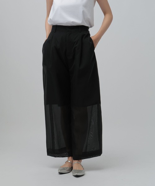 LEPSIM(レプシィム)の「《オフィスライン》シアーピンストライプパンツ 859574(その他パンツ・レディース・ブラック/ブラウン・FREE)」の3枚目の写真