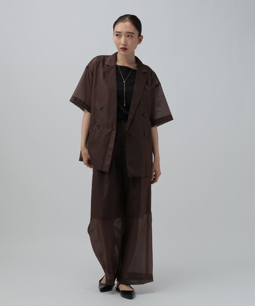 LEPSIM(レプシィム)の「《オフィスライン》シアーピンストライプパンツ 859574(その他パンツ・レディース・ブラック/ブラウン・FREE)」の12枚目の写真