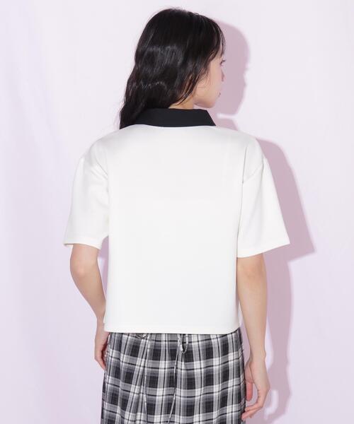 JILL by JILL STUART(ジルバイジルスチュアート)の「フリルポロカットソー(Tシャツ/カットソー・レディース・ブルー/ホワイト/ブラック・FREE)」の5枚目の写真