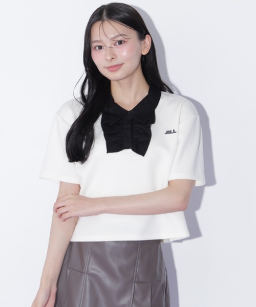 JILL by JILL STUART(ジルバイジルスチュアート)の「フリルポロカットソー(Tシャツ/カットソー・レディース・ブルー/ホワイト/ブラック・FREE)」の11枚目の写真