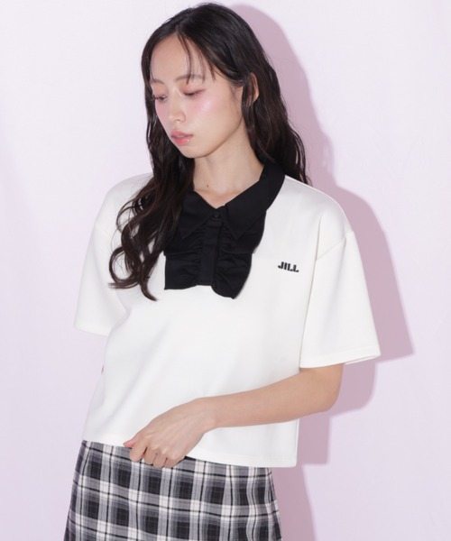 JILL by JILL STUART(ジルバイジルスチュアート)の「フリルポロカットソー(Tシャツ/カットソー・レディース・ブルー/ホワイト/ブラック・FREE)」の18枚目の写真