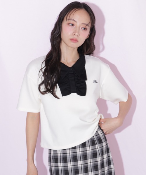 JILL by JILL STUART(ジルバイジルスチュアート)の「フリルポロカットソー(Tシャツ/カットソー・レディース・ブルー/ホワイト/ブラック・FREE)」の17枚目の写真