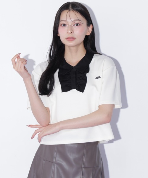 JILL by JILL STUART(ジルバイジルスチュアート)の「フリルポロカットソー(Tシャツ/カットソー・レディース・ブルー/ホワイト/ブラック・FREE)」の12枚目の写真