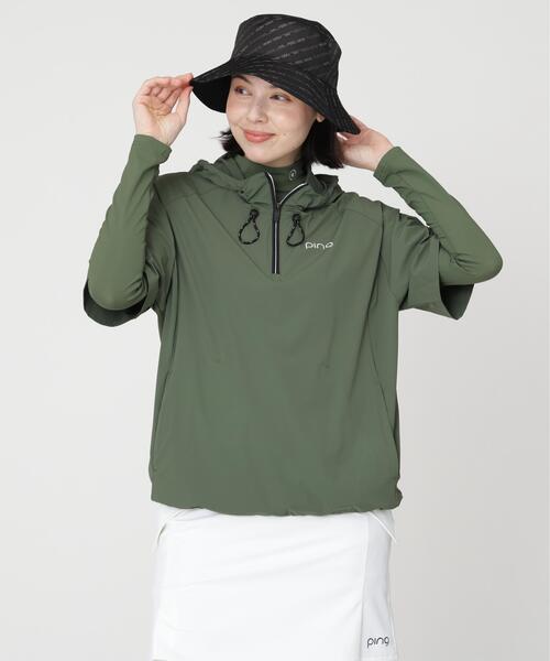 PING(ピン)の「【PING APPAREL】レイヤードツインセット(ブルゾン・レディース・カーキ/ホワイト/ブラック・L/S/M/LL)」の1枚目の写真