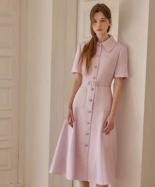 JULIY&CALLA（ジュリー&カラー）の「26SS Calla133 シュビギンズ マヤ ツイードワンピース ラベンダー（ワンピース・レディース・その他・SMALL/MEDIUM）」の5枚目の写真