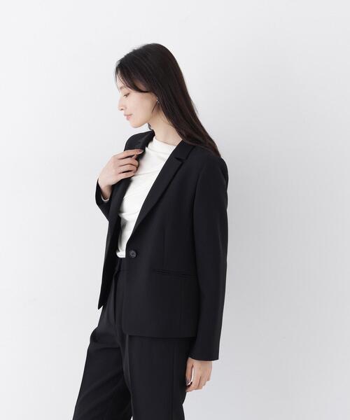 NATURAL BEAUTY BASIC(ナチュラルビューティーベーシック)の「ストレッチツイル SETUP シングルテーラードジャケット(テーラードジャケット・レディース・ネイビー/ブラック・SMALL/MEDIUM/LARGE)」の9枚目の写真