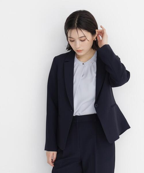 NATURAL BEAUTY BASIC(ナチュラルビューティーベーシック)の「ストレッチツイル SETUP シングルテーラードジャケット(テーラードジャケット・レディース・ネイビー/ブラック・SMALL/MEDIUM/LARGE)」の15枚目の写真