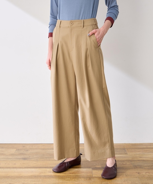 LE SOUK HOLIDAY（ルスークホリデー）の「タックチノパンツ【UVカット・後ろウエストゴム】（その他パンツ・レディース・ブラック/ベージュ/ダークブラウン・L/M）」の16枚目の写真