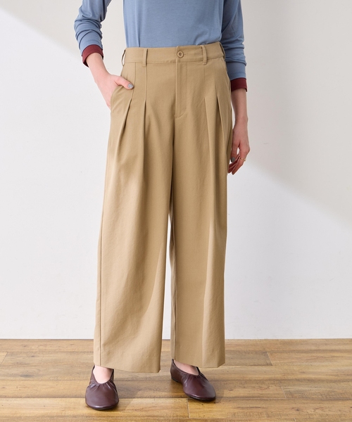 LE SOUK HOLIDAY（ルスークホリデー）の「タックチノパンツ【UVカット・後ろウエストゴム】（その他パンツ・レディース・ブラック/ベージュ/ダークブラウン・L/M）」の17枚目の写真