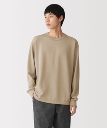 紳士 乾きやすい洗えるニット長袖Tシャツ