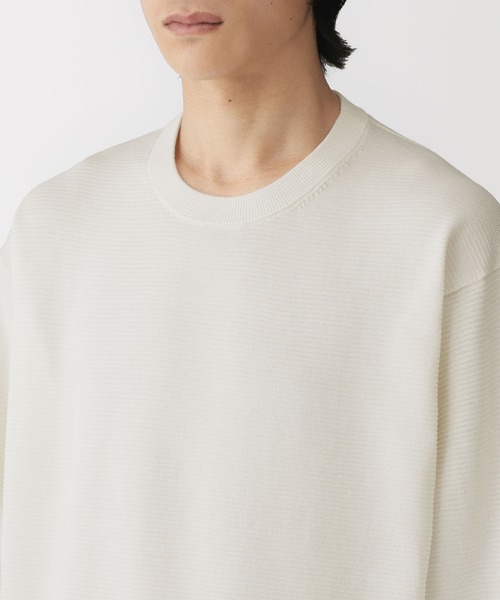 無印良品(ムジルシリョウヒン)の「紳士 乾きやすい洗えるニット長袖Tシャツ(Tシャツ/カットソー・メンズ・オフホワイト/ダークブラウン系/ベージュ系/グレー系・S/M/L/XL)」の8枚目の写真
