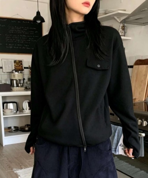 semplice(センプリチェ)の「ショートコート【韓国ファッション】(その他アウター・レディース・ダークグレー/ブラック/ライトグレー・F)」の7枚目の写真