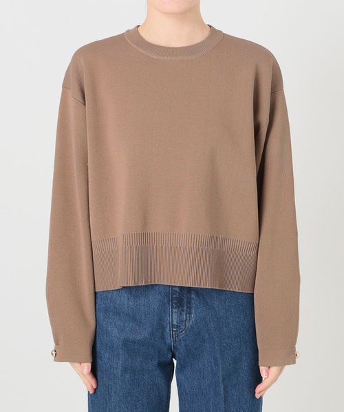 B.C STOCK(ベーセーストック)の「ウォッシャブル / 袖タッククルーネックプルオーバー(ニット/セーター・レディース・ブラック系その他/ブラウン/ホワイト/レッド・FREE)」の14枚目の写真