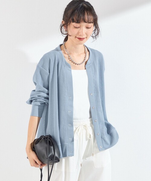 SHIPS Colors(シップス カラーズ)の「SHIPS Colors:〈手洗い可能〉変形 ワッフル スキッパー カーディガン◆(カーディガン/ボレロ・レディース・ライトブルー/ネイビー/ブラウン/オフホワイト・ONE SIZE)」の20枚目の写真