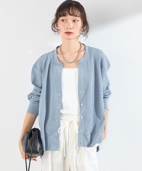 SHIPS Colors(シップス カラーズ)の「SHIPS Colors:〈手洗い可能〉変形 ワッフル スキッパー カーディガン◆(カーディガン/ボレロ・レディース・ライトブルー/ネイビー/ブラウン/オフホワイト・ONE SIZE)」の22枚目の写真