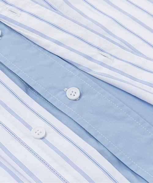 U:UME(ユーム)の「Contrast Collar Cuff Pinstripe Shirt(シャツ/ブラウス・メンズ・ブラック/ブルー・XX-LARGE/X-LARGE/LARGE/MEDIUM)」の4枚目の写真