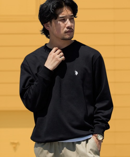U.S. POLO ASSN.(ユーエスポロアッスン)の「U.S. POLO ASSN./ユーエスポロアッスン クルーネックプルオーバー スウェット トレーナー ロゴ刺繍 メンズ レディース 2026年秋冬 秋服(スウェット・メンズ・ブラック/スミクロ/グレー/ネイビー・M/L/LL)」の2枚目の写真