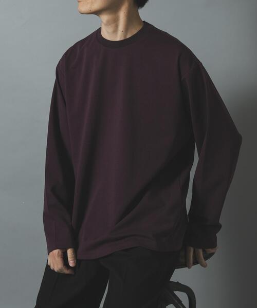 ITEMS URBANRESEARCH(アイテムズ アーバンリサーチ)の「ダブルフェイス裏配色 長袖カットソー(Tシャツ/カットソー・メンズ・ボルドー/チャコールグレー/ベージュ・LARGE/MEDIUM)」の1枚目の写真