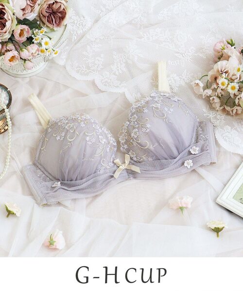 Risa Magli(リサマリ)の「ストロ ブラジャー (G-H) <Glamor Bra/サイドすっきりタイプ>(ブラジャー・レディース・ベビーピンク/ライトグレー/アイボリー・H65/G80/G70/G75/G65/H75/H70)」の2枚目の写真