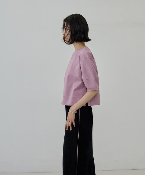 GALLEST(ギャレスト)の「ハーフスリーブフォルムカットソー【接触冷感/新色追加】(Tシャツ/カットソー・レディース・ベビーピンク/ブラウン系その他/チャコールグレー・38)」の14枚目の写真