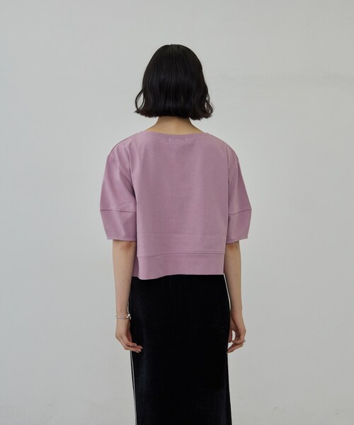 GALLEST(ギャレスト)の「ハーフスリーブフォルムカットソー【接触冷感/新色追加】(Tシャツ/カットソー・レディース・ベビーピンク/ブラウン系その他/チャコールグレー・38)」の4枚目の写真