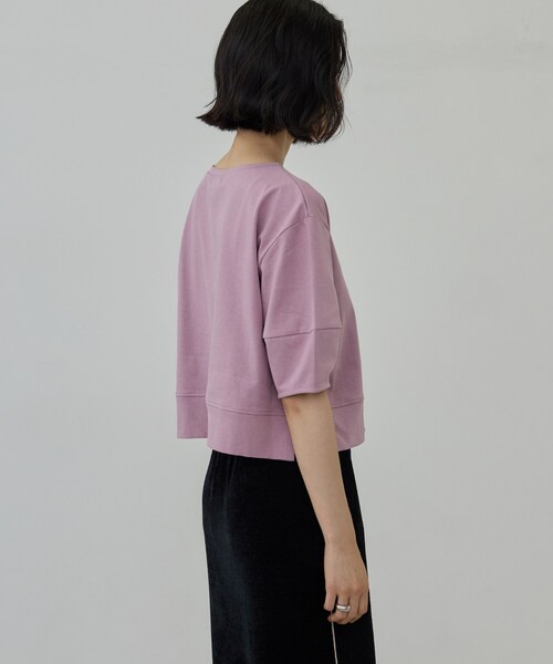 GALLEST(ギャレスト)の「ハーフスリーブフォルムカットソー【接触冷感/新色追加】(Tシャツ/カットソー・レディース・ベビーピンク/ブラウン系その他/チャコールグレー・38)」の5枚目の写真
