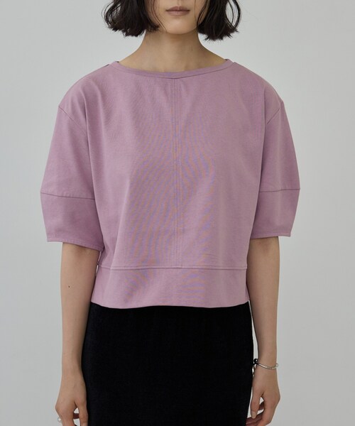 GALLEST(ギャレスト)の「ハーフスリーブフォルムカットソー【接触冷感/新色追加】(Tシャツ/カットソー・レディース・ベビーピンク/ブラウン系その他/チャコールグレー・38)」の7枚目の写真