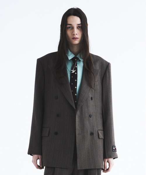 DAIRIKU（ダイリク）の「DAIRIKU / ダイリク "Billy" Stripe Double Tailored Jacket（テーラードジャケット・メンズ・ブラウン・MEDIUM/SMALL）」の4枚目の写真