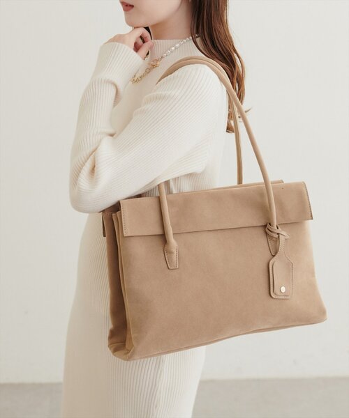 natural couture(ナチュラルクチュール)の「A4対応3ポケットトートBAG(トートバッグ・レディース・ピンク/ライトベージュ/ブラウン/ブラック・FREE)」の1枚目の写真