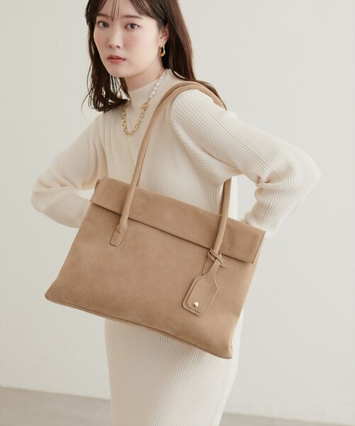 natural couture(ナチュラルクチュール)の「A4対応3ポケットトートBAG(トートバッグ・レディース・ピンク/ライトベージュ/ブラウン/ブラック・FREE)」の10枚目の写真