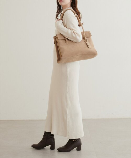 natural couture(ナチュラルクチュール)の「A4対応3ポケットトートBAG(トートバッグ・レディース・ピンク/ライトベージュ/ブラウン/ブラック・FREE)」の12枚目の写真