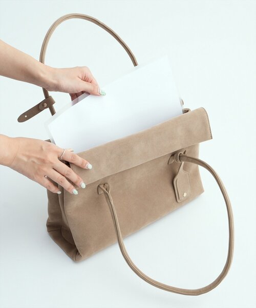 natural couture(ナチュラルクチュール)の「A4対応3ポケットトートBAG(トートバッグ・レディース・ピンク/ライトベージュ/ブラウン/ブラック・FREE)」の9枚目の写真