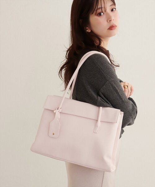 natural couture(ナチュラルクチュール)の「A4対応3ポケットトートBAG(トートバッグ・レディース・ピンク/ライトベージュ/ブラウン/ブラック・FREE)」の18枚目の写真
