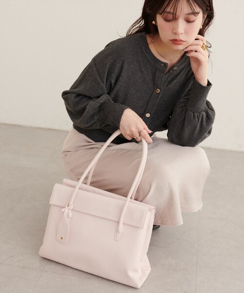 natural couture(ナチュラルクチュール)の「A4対応3ポケットトートBAG(トートバッグ・レディース・ピンク/ライトベージュ/ブラウン/ブラック・FREE)」の17枚目の写真