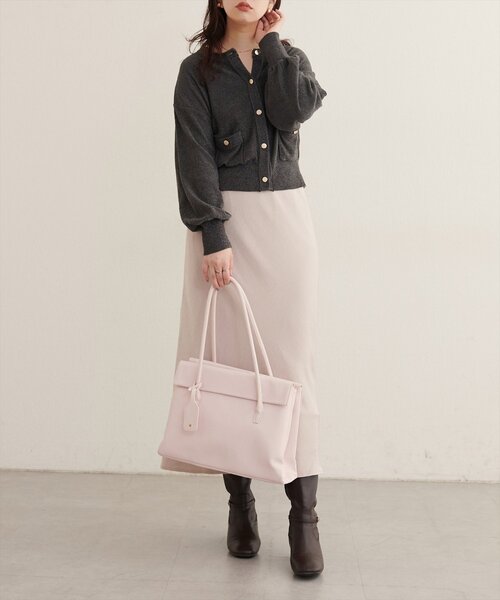 natural couture(ナチュラルクチュール)の「A4対応3ポケットトートBAG(トートバッグ・レディース・ピンク/ライトベージュ/ブラウン/ブラック・FREE)」の16枚目の写真