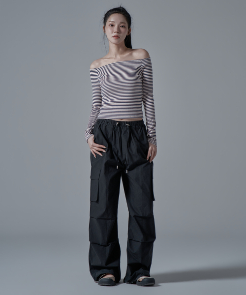 WAARFORWOMAN(ワール・フォー・ウーマン)の「W1143 コットンバンディングカーゴ_ブラック(その他パンツ・レディース・その他・SMALL/MEDIUM)」の3枚目の写真