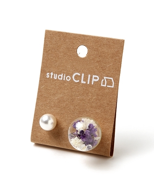 studio CLIP(スタディオクリップ)の「ガラスボールフラワーリバーピアス(ピアス(両耳用)・レディース・イエロー/パープル/オフホワイト・FREE)」の9枚目の写真