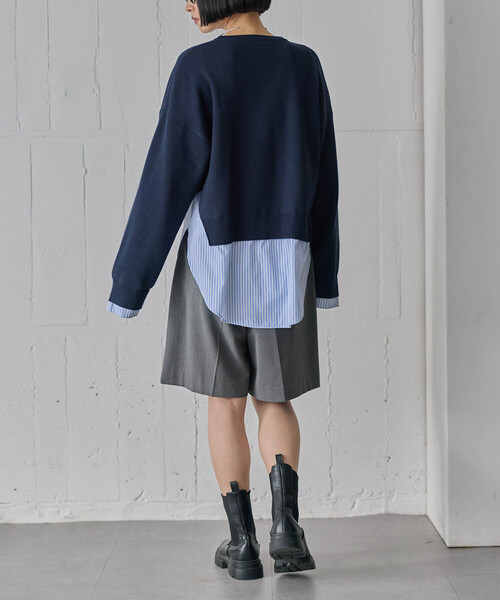 for/c(フォーシー)の「きれいめはっ水タックハーフパンツ【サスティナブル】(その他パンツ・レディース・ブラック/チャコール/グレー・M/L)」の5枚目の写真
