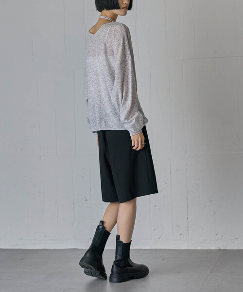 for/c(フォーシー)の「きれいめはっ水タックハーフパンツ【サスティナブル】(その他パンツ・レディース・ブラック/チャコール/グレー・M/L)」の18枚目の写真