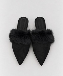 Pointed Fur Mules / ポインテッドファーミュール