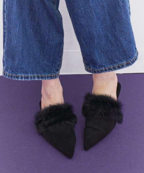 Rohwel(ローウェル)の「Pointed Fur Mules / ポインテッドファーミュール(パンプス・レディース・ブラック/ブラウン・SMALL/LARGE/MEDIUM)」の12枚目の写真