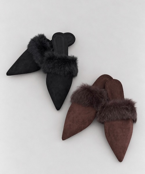Rohwel(ローウェル)の「Pointed Fur Mules / ポインテッドファーミュール(パンプス・レディース・ブラック/ブラウン・SMALL/LARGE/MEDIUM)」の18枚目の写真