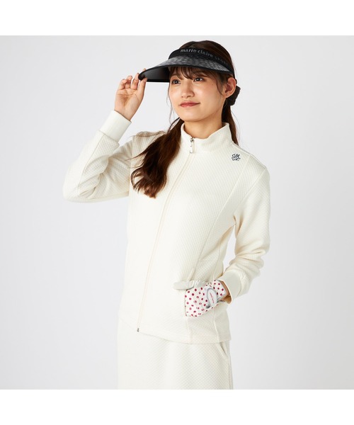 marie claire(マリ・クレール)の「【marie claire/マリ.クレール】レディースジップブルゾン ゴルフ ウォーキング(ブルゾン・レディース・ブルー/オフホワイト/ブラック・LARGE/X-LARGE/MEDIUM)」の2枚目の写真