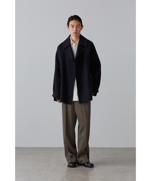 YLEVE(イレーヴ)の「YLEVE / LAMBSWOOL DOUBLE CLOTH BEAVER SHORT CO(ダウンジャケット/コート・メンズ・ブラウン/ネイビー・4/5)」の17枚目の写真